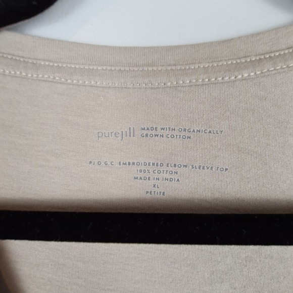 Pure Jill Women's PXL Organic Cotton Embroidered Short Sleeve Pullover T-Shirt - Picture 3 of 9